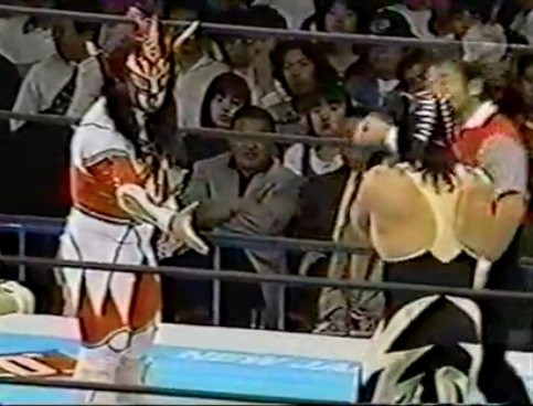 Black Tiger and Jushin Liger Have a Not-So-Friendly Friendly in the 1996 BOSJ Finals